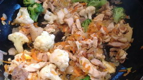 гратен с курицей