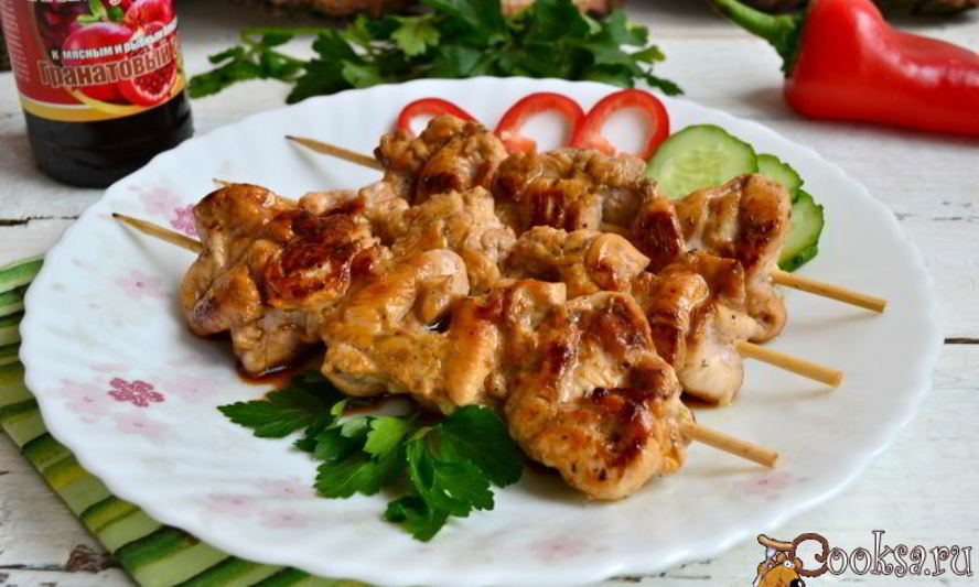 Рецепт крученой курицы в гранатовом соусе наршараб жареная на сковороде
