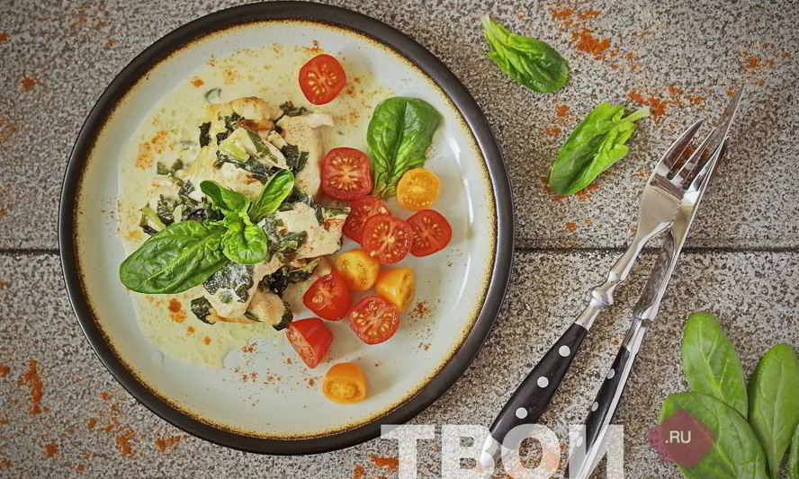 Рецепт куриной грудки со шпинатом