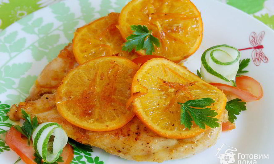 Рецепт куриной грудки в апельсиновом соусе