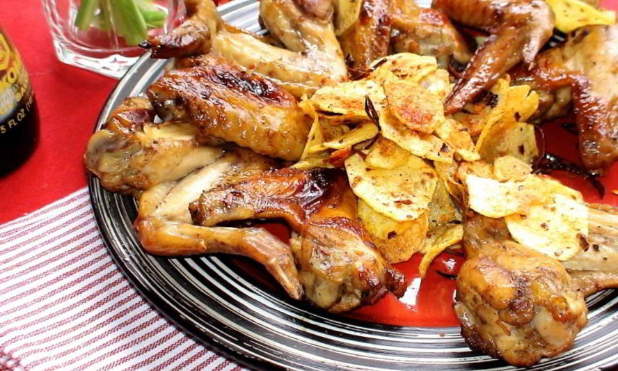 Рецепт куриных крылышек по-шанхайски и острая картошка