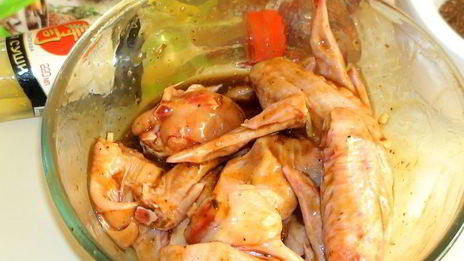 куриные крылышки по-шанхайски и острая картошка