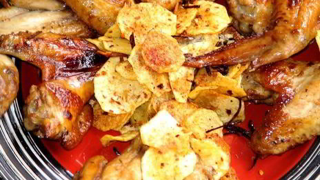 куриные крылышки по-шанхайски и острая картошка