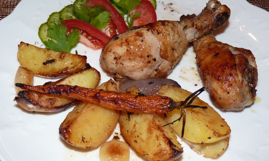 Рецепт куриных ножек с овощами