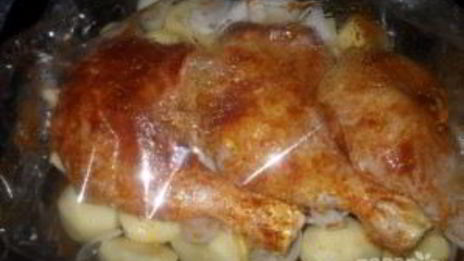 курица с картошкой в рукаве в духовке