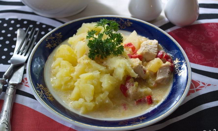 Рецепт курицы с овощами и ананасами