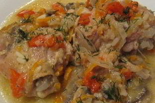 Курица с овощами в казане