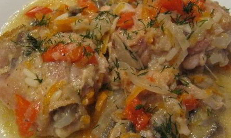 Рецепт курицы с овощами в казане