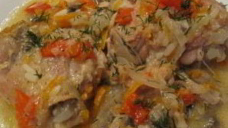 курица с овощами в казане