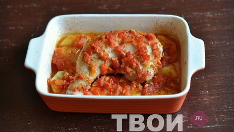 курица с помидорами в духовке