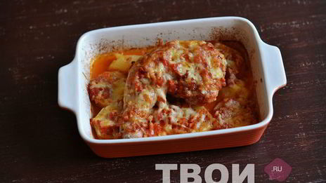 курица с помидорами в духовке