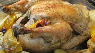 Курица с рукава