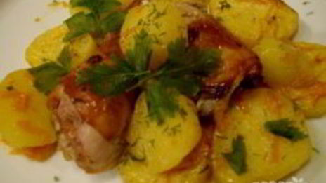 курица в рукаве с картошкой