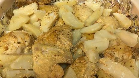 курица, запеченная с картофелем