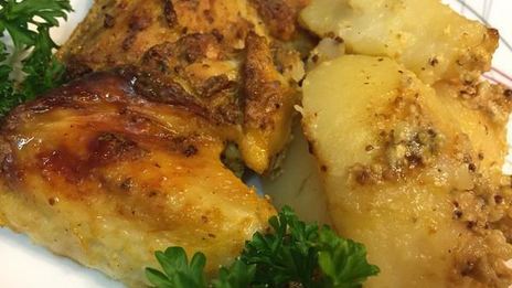 курица, запеченная с картофелем