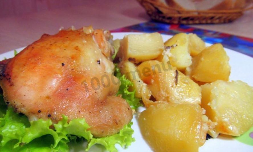 Рецепт окорочки в рукаве в духовке с картошкой