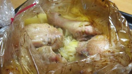 окорочка в рукаве в духовке с картошкой