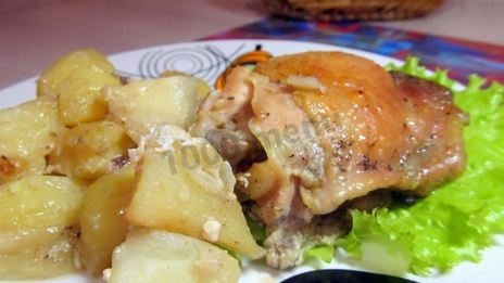 окорочка в рукаве в духовке с картошкой