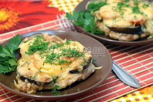 Отбивные с баклажаном и сыром