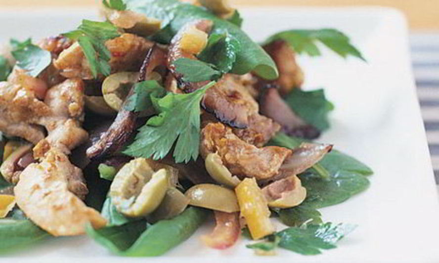 Рецепт пряной курицы с лимонной заправкой