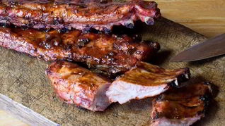 Ребрышки под соусом барбекю на гриле