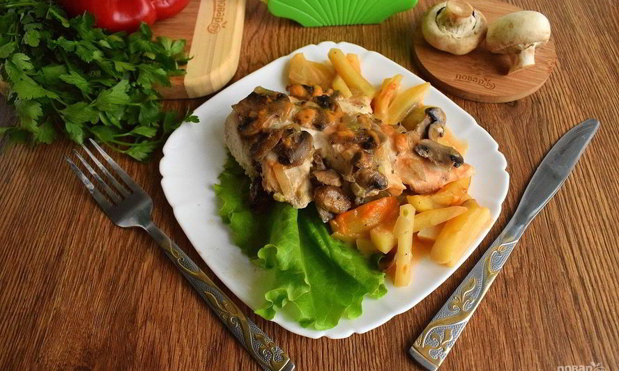 Рецепт сочных куриных грудок в сметане