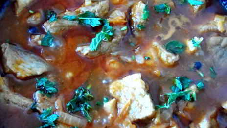 свинина с мятой