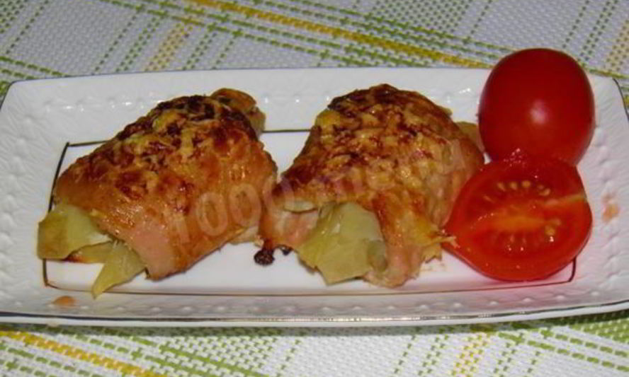 Рецепт свиных отбивных рулетиков с начинкой из картофеля