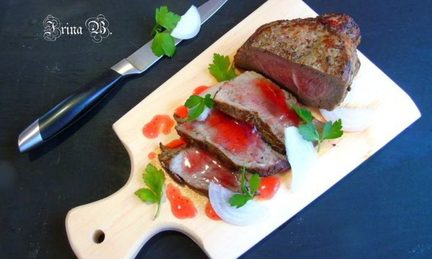 Рецепт телятины с винно-смородиновым соусом