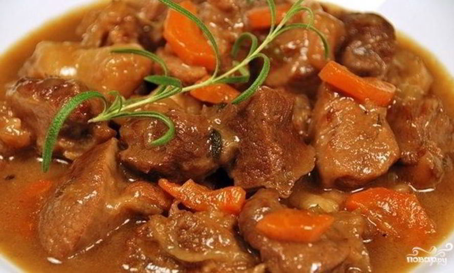 Рецепт тушеного мяса с грибами