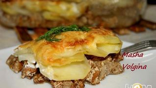 Запеченная свинина с грибами