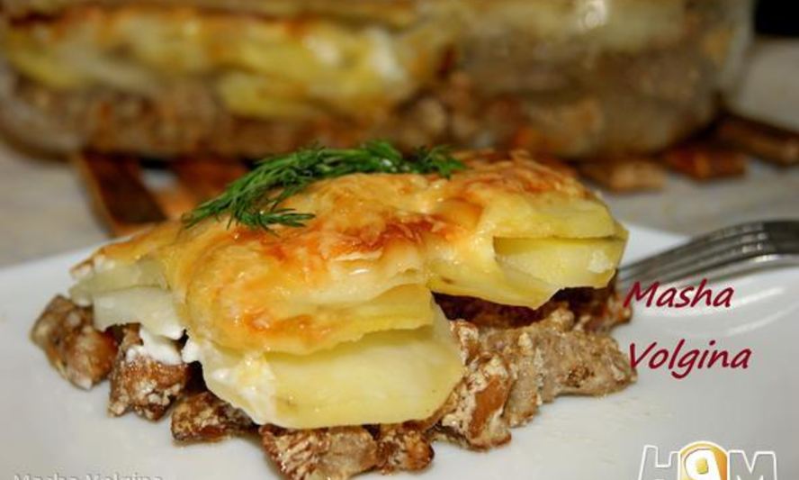 Рецепт запеченной свинины с грибами