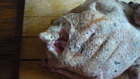 запеченная утка с яблоками и черносливом