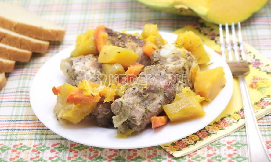 Рецепт запеченных ребрышек с тыквой