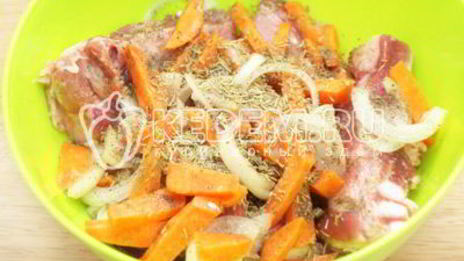 запеченные ребрышки с тыквой