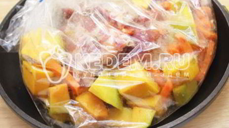 запеченные ребрышки с тыквой