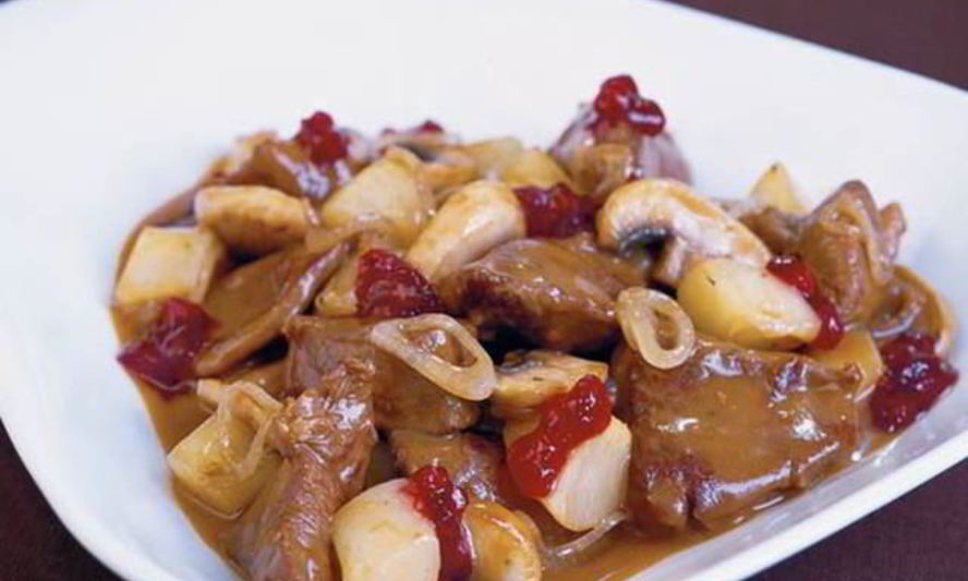 Рецепт жареной оленины с грушей