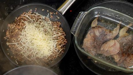 жареные перепела с гречкой