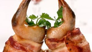 Жареные перепела с рисом и грибами