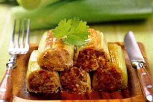 Фаршированный лук-порей