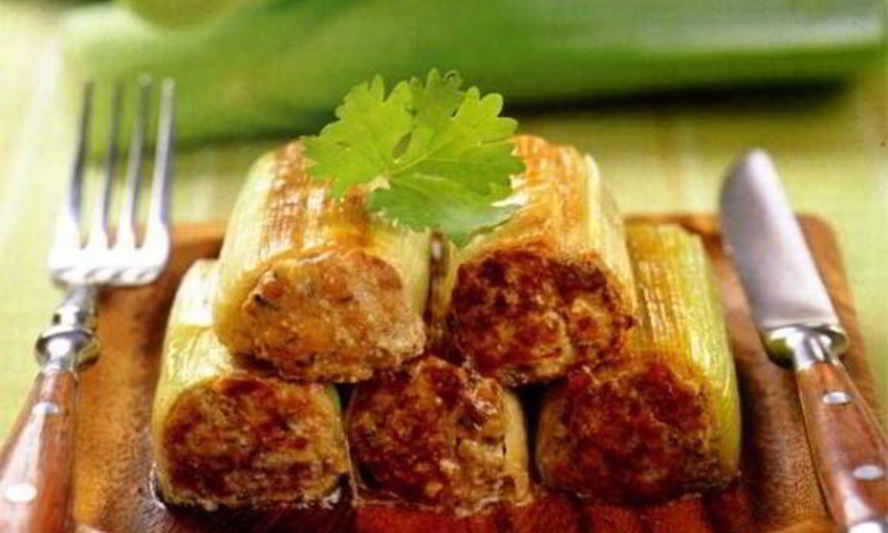 Рецепт фаршированного лука-порея