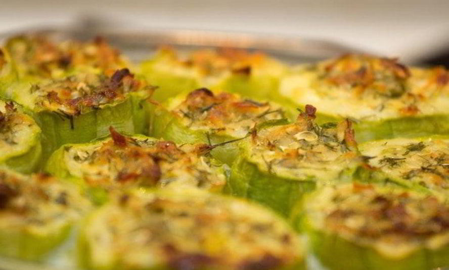 Рецепт кабачков, фаршированных брынзой