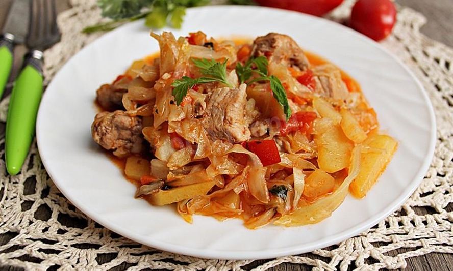 Рецепт кабачков с картошкой капустой и мясом