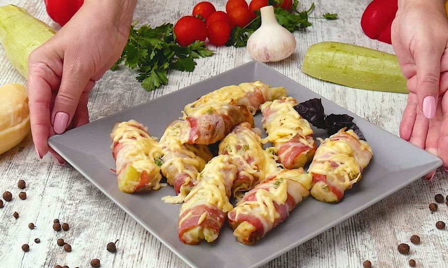 Рецепт кабачков в беконе