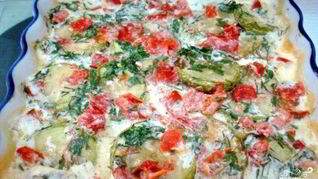 Кабачки в сливках