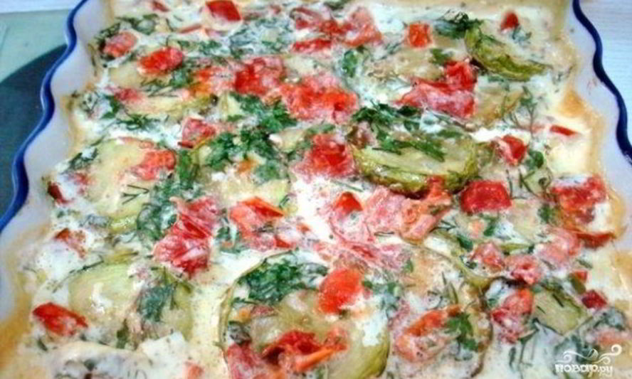 Рецепт кабачков в сливках