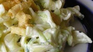 Кабачки в сливочном соусе с макаронами