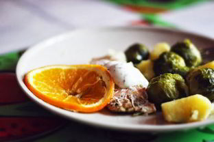 Капуста брюссельская в апельсиновом соусе