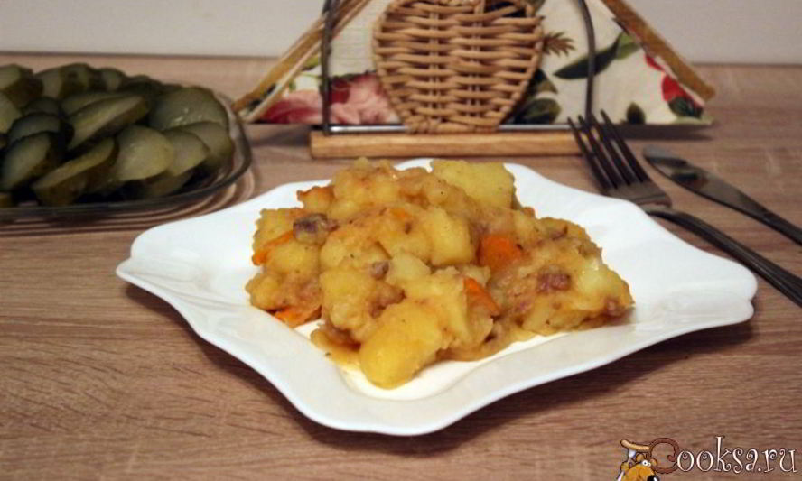 Рецепт картофеля с говяжьей тушенкой