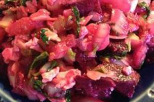 Китайская капуста Бок Чой с фетой и свеклой